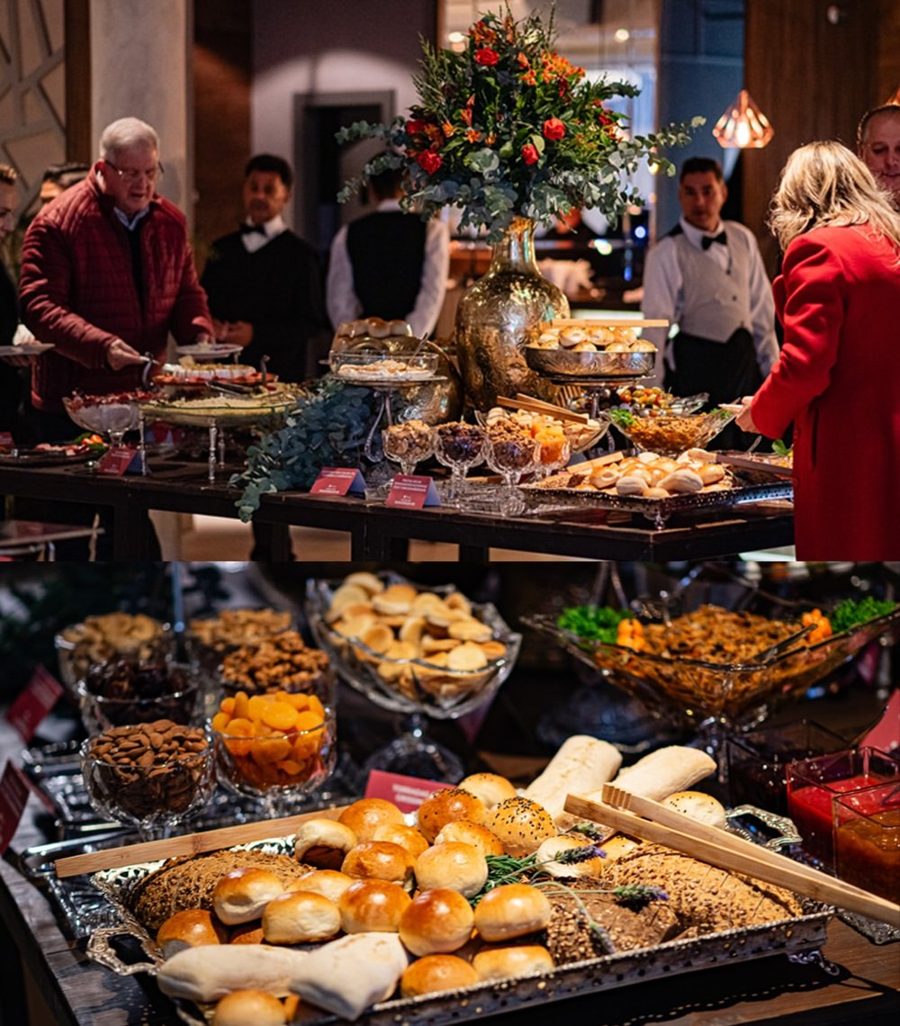 Mesa de gastronomia em evento